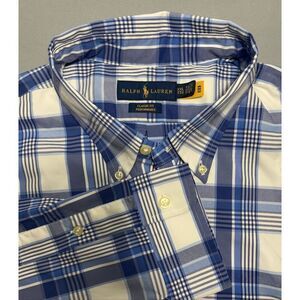Polo Ralph Lauren Dress Shirt Men 2XL XXL TTG Performance Fit Nylon Blend Blue